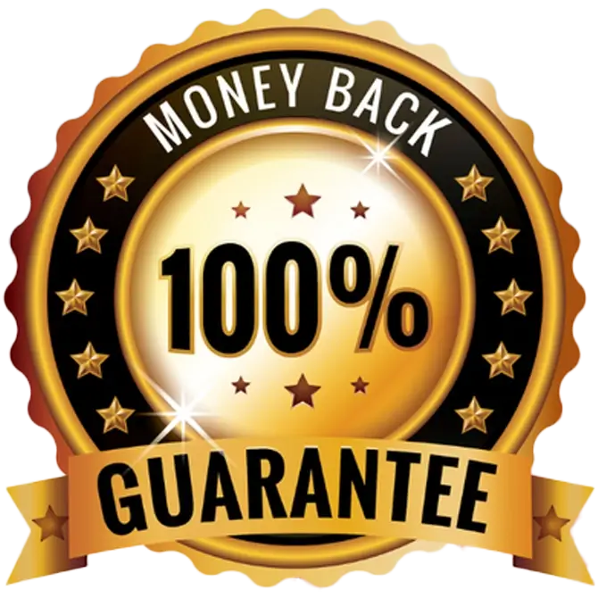 100% money-back guarantee badge